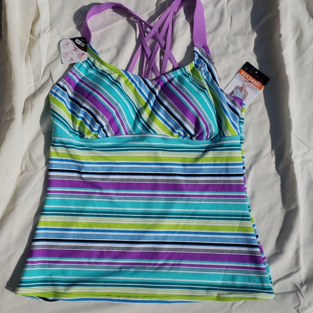 Sun Smart Hydrangea Tankini Top UPF 30+ Protection